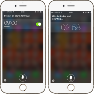 SIRI klok en timer