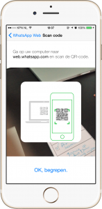 WhatsApp Web QR code on iPhone