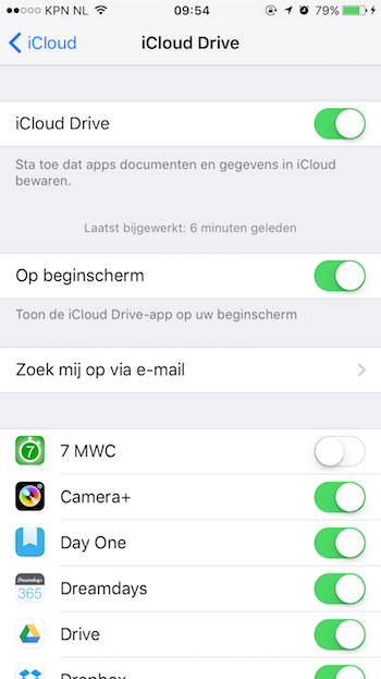 iCloud Drive Op Beginscherm