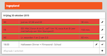 1Blik markering voltooid huiswerk - online agenda