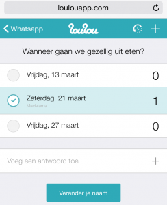 datum prikken met whatsapp