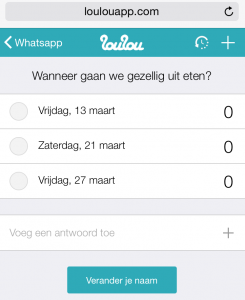 datum prikken met whatsapp en loulou