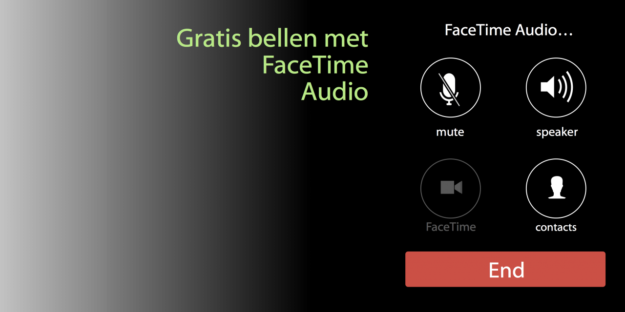 Gratis bellen met FaceTime Audio