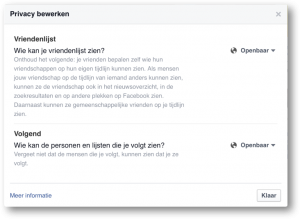 Facebook vriendenlijst zichtbaar