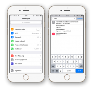 Snel zoeken in instellingen iOS